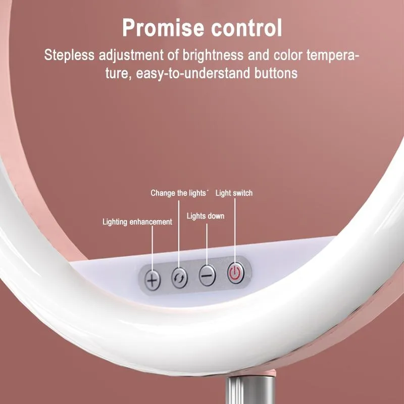 11-Inch Beauty Selfie Light with Desktop Bracket for Live Broadcast & Floor Use | Black