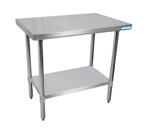 18" X 96" Stainless Steel Top Work Table w/ Stainless  Steel Legs and Shelf
