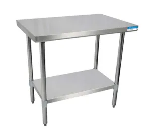 18" X 96" Stainless Steel Top Work Table w/ Stainless  Steel Legs and Shelf