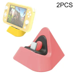 2-Pack Portable Triangle Charger | For Nintendo Switch / Lite | Coral Red