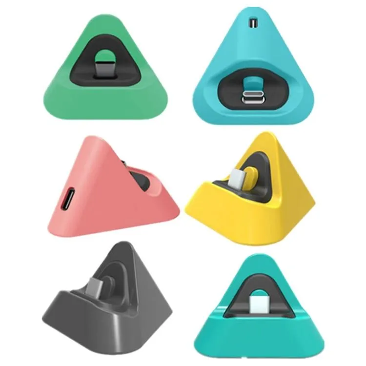 2-Pack Portable Triangle Charger | For Nintendo Switch / Lite | Coral Red