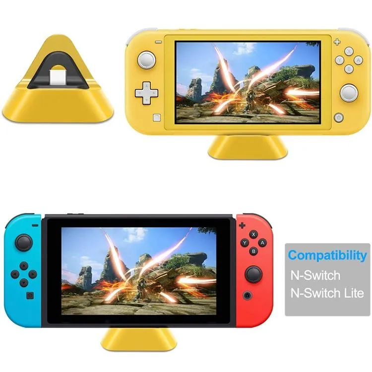 2-Pack Portable Triangle Charger | For Nintendo Switch / Lite | Coral Red