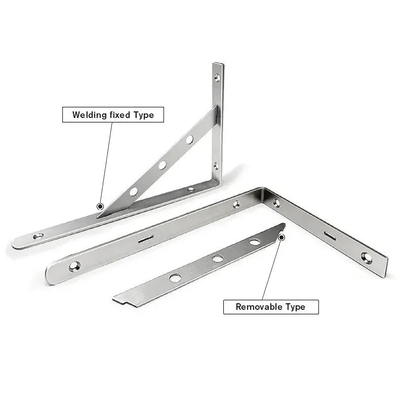 2 Piece Stainless Steel Wall Shelf Brackets