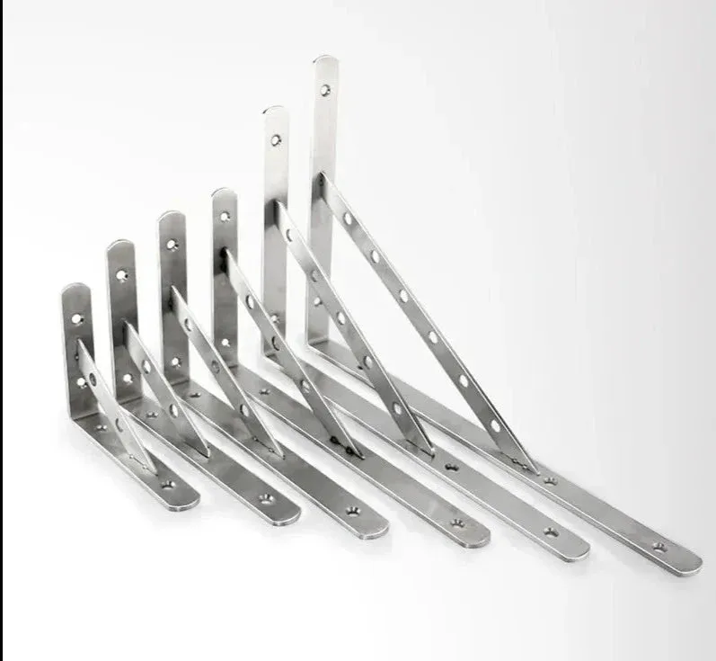 2 Piece Stainless Steel Wall Shelf Brackets