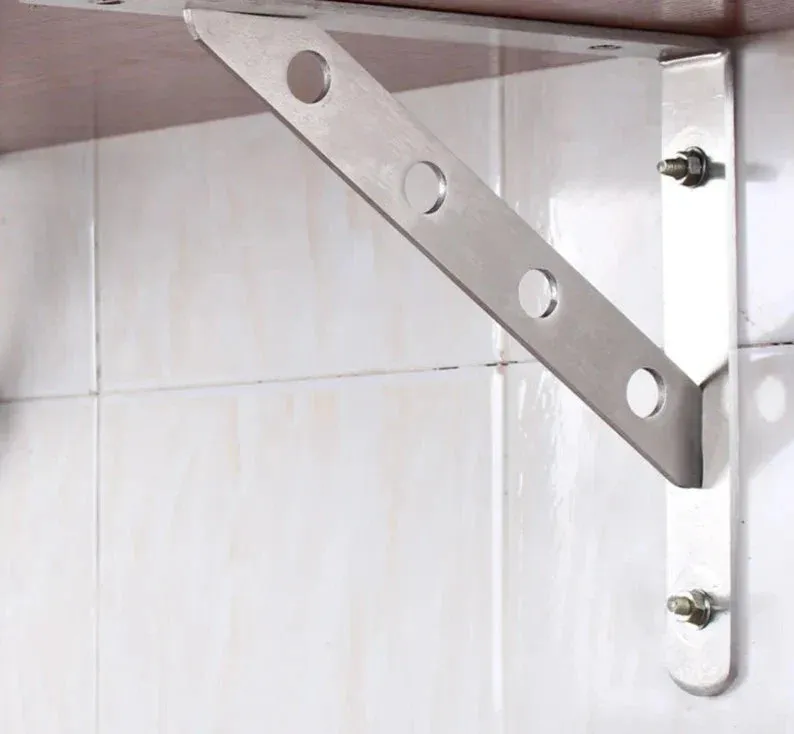 2 Piece Stainless Steel Wall Shelf Brackets