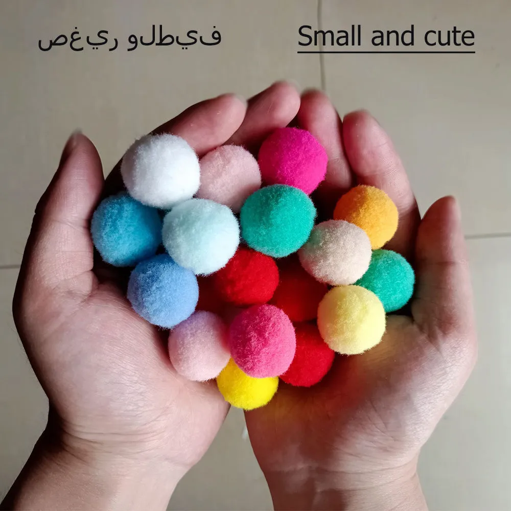 20 Pcs Cute Funny  Toys 2.5cm Stretch Plush Ball Soft Colorful  Toy Ball Interactive  Toys Kitten Toys Chew Toy