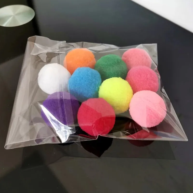 20 Pcs Cute Funny  Toys 2.5cm Stretch Plush Ball Soft Colorful  Toy Ball Interactive  Toys Kitten Toys Chew Toy