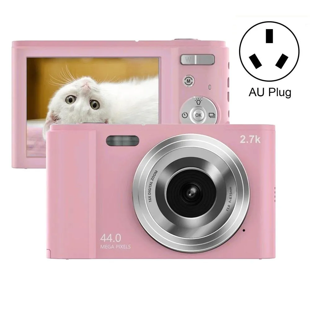 2.7K Full HD 44MP 16X Zoom Digital Camera | For Kids | 2.88" Screen | Pink