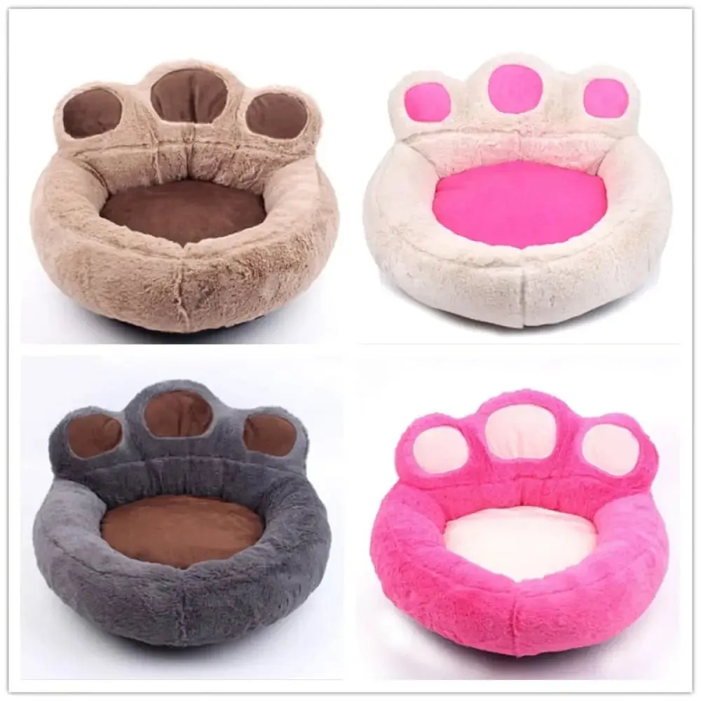 4 Colors Soft Warm Paw Shape Washable Wear Resistant Pet Bed for Dogs