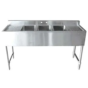 40" STANDARD BAR SINKS - 3 BOWLS NO DRAINBOARDS