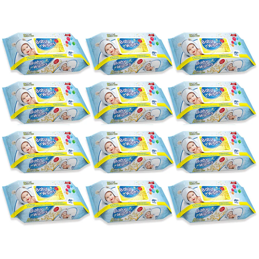 960 Ct Hypoallergenic Baby Wipes Aloe Wet Cloths Sensitive Gentle Alcohol Free