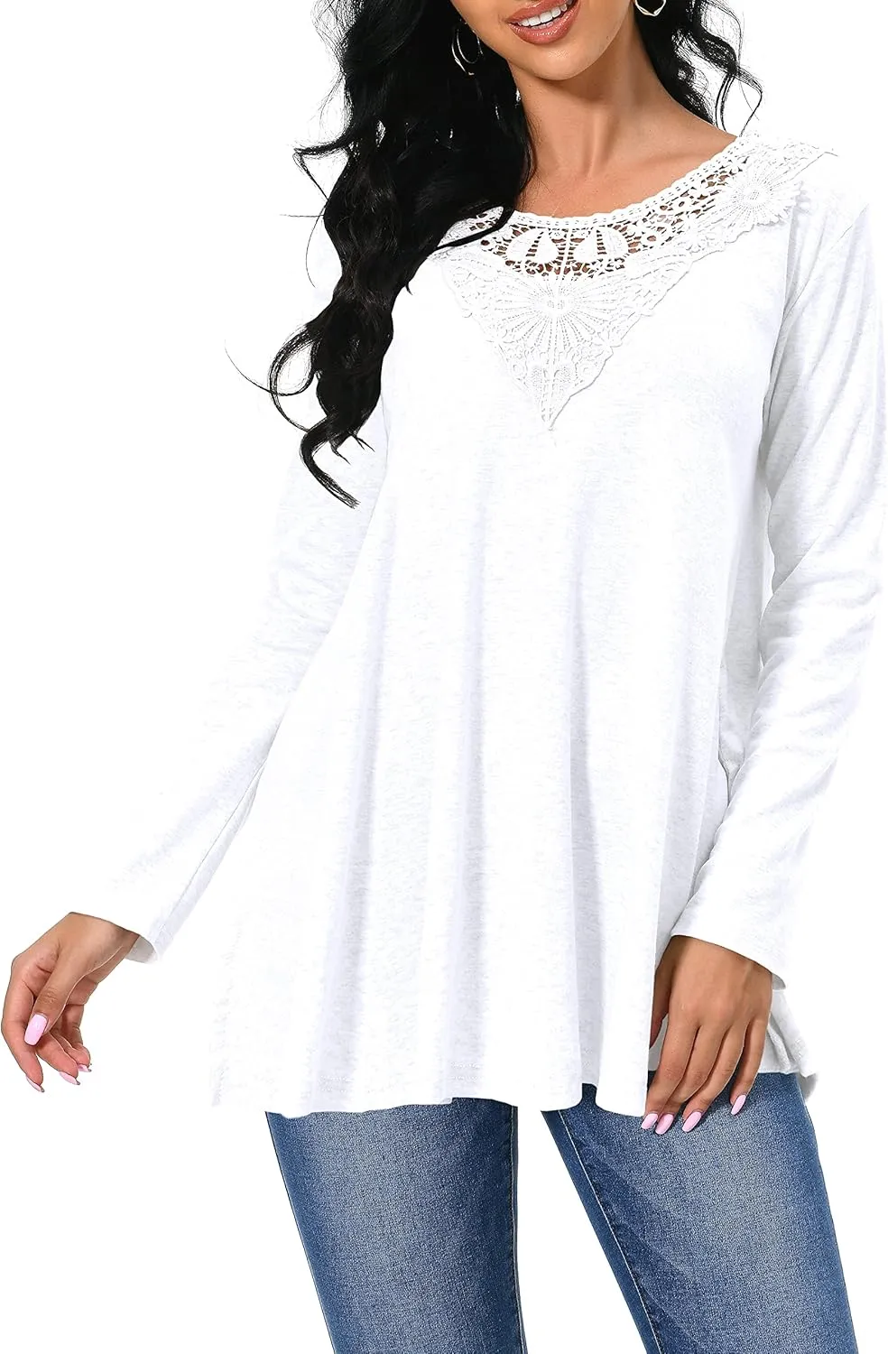 Afibi Shirts for Women Long Sleeve Casual Loose Fit Tunic Tops For Leggings