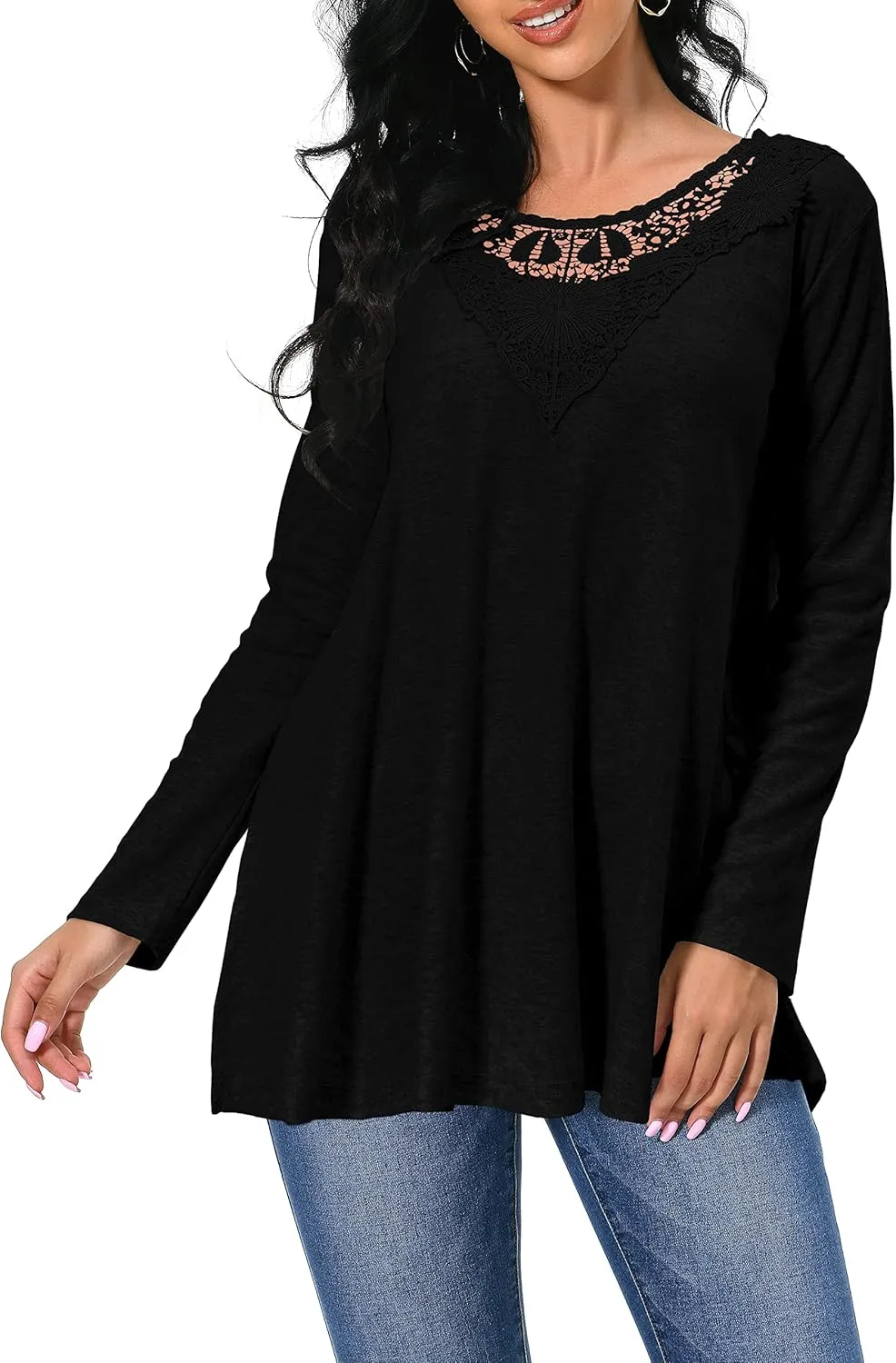 Afibi Shirts for Women Long Sleeve Casual Loose Fit Tunic Tops For Leggings
