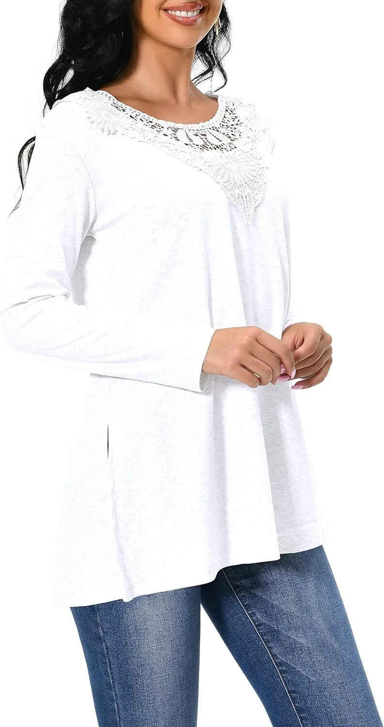 Afibi Shirts for Women Long Sleeve Casual Loose Fit Tunic Tops For Leggings
