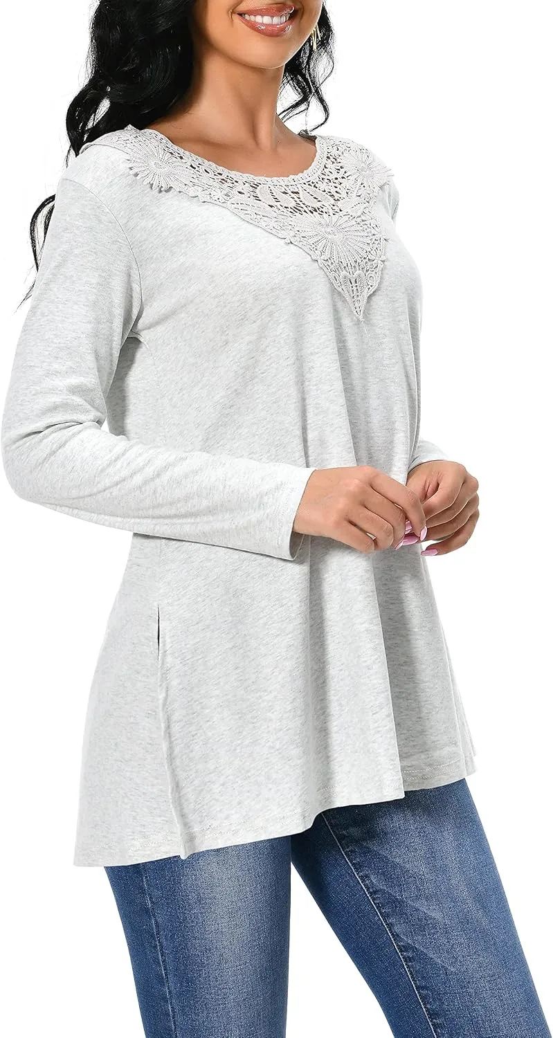 Afibi Shirts for Women Long Sleeve Casual Loose Fit Tunic Tops For Leggings