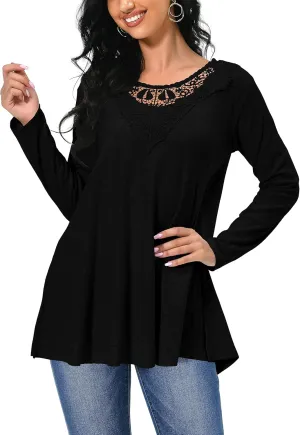Afibi Shirts for Women Long Sleeve Casual Loose Fit Tunic Tops For Leggings