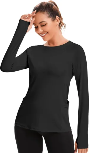 AKEWEI Womens Rash Guard UPF 50  SPF UV Long Sleeve Sun Protection Shirts Swim Tops with Thumb Hole