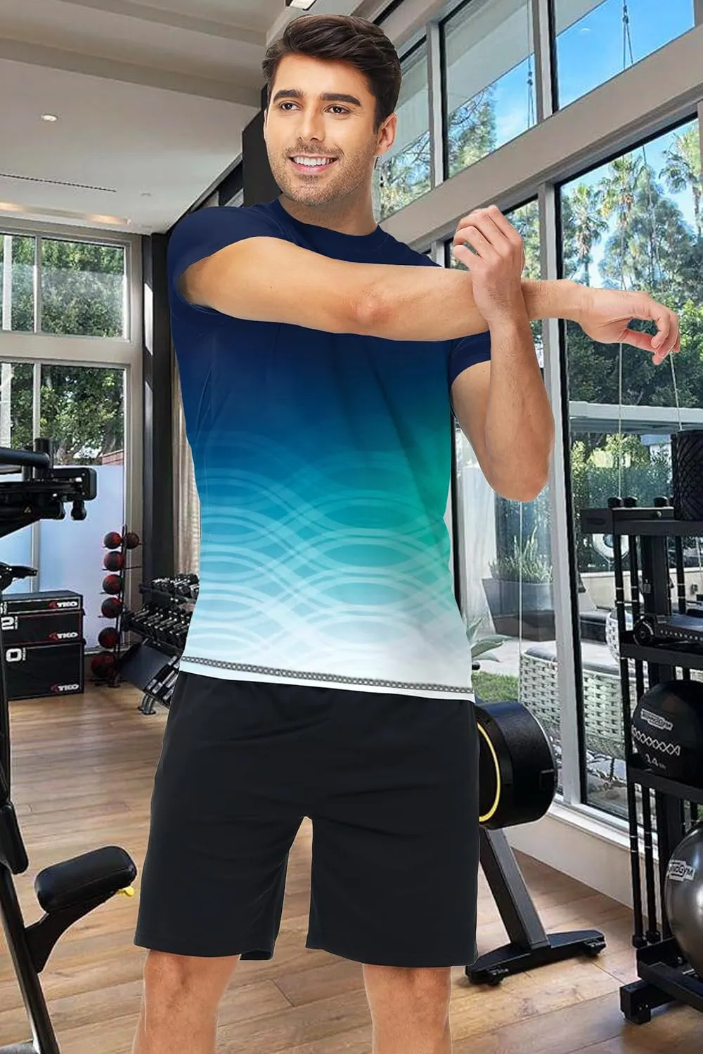 AOBUTE Mens Short Sleeve Swim Shirts UPF 50  Quick Dry Rash Guard Fishing Swimming