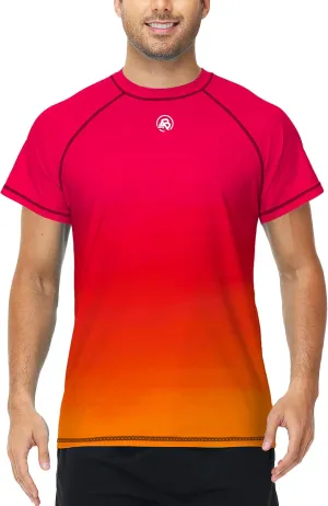 AOBUTE Mens Short Sleeve Swim Shirts UPF 50  Quick Dry Rash Guard Fishing Swimming