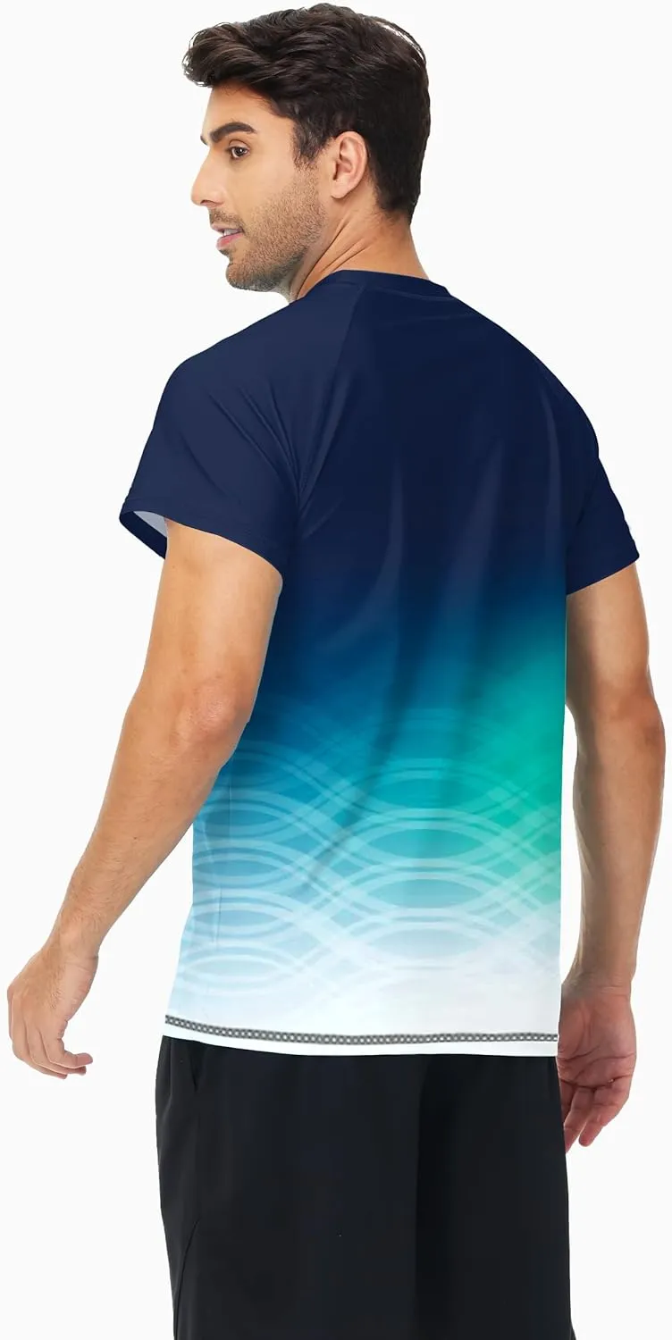 AOBUTE Mens Short Sleeve Swim Shirts UPF 50  Quick Dry Rash Guard Fishing Swimming