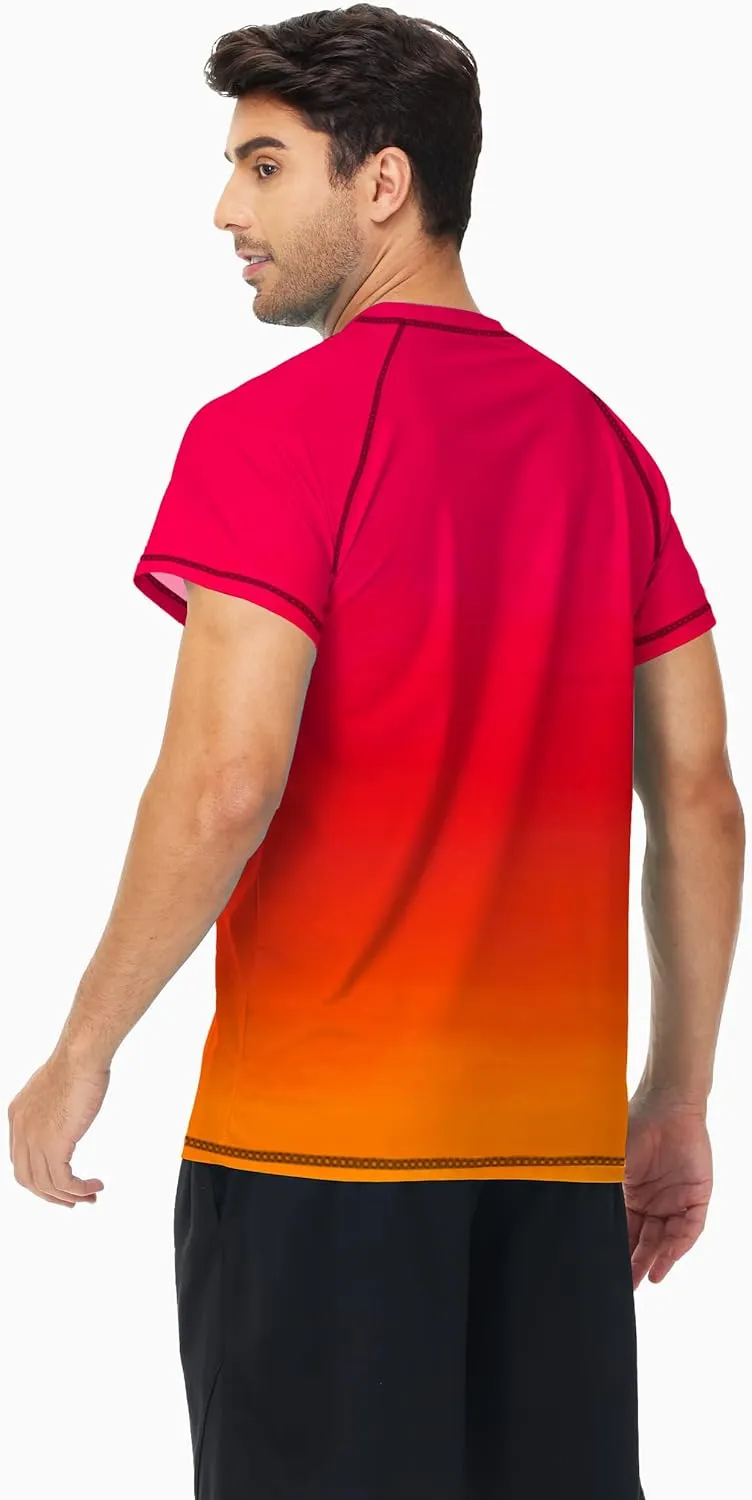 AOBUTE Mens Short Sleeve Swim Shirts UPF 50  Quick Dry Rash Guard Fishing Swimming