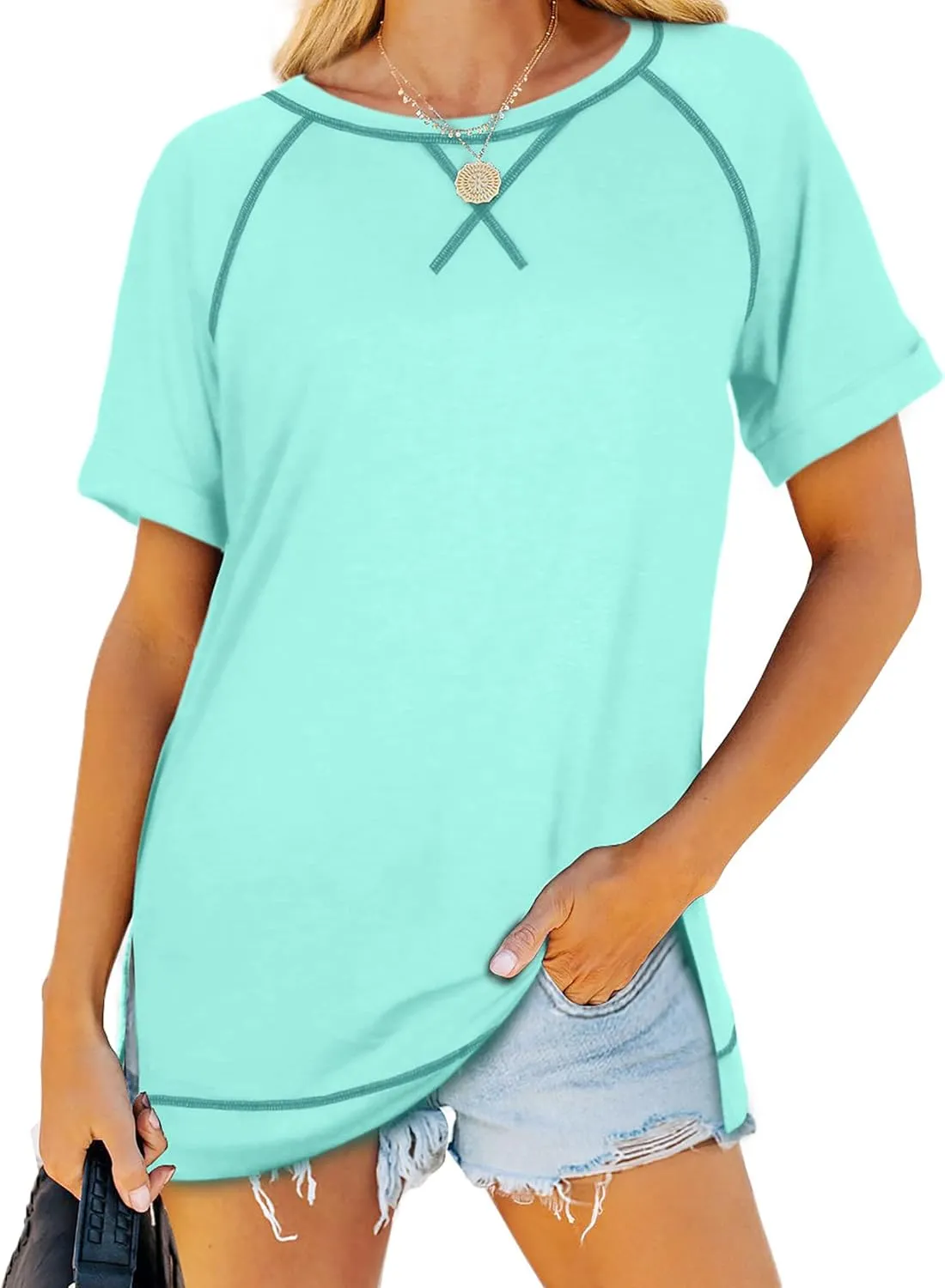 Aokosor Summer Tops for Women Casual 2025 Loose Fitting Outfits Workout