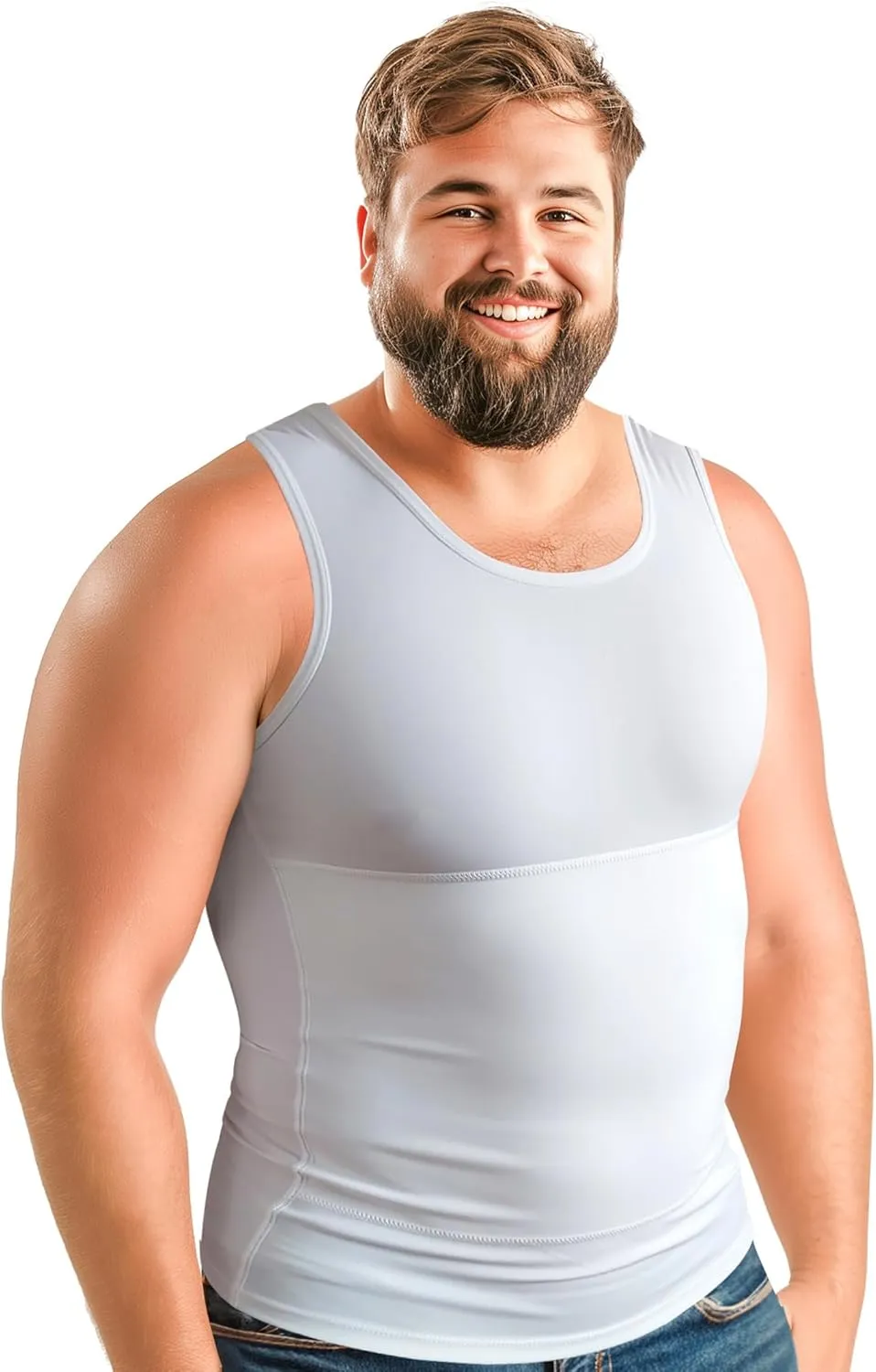 ARMSTRONG AMERICA Compression Shirt for Men | Gynecomastia Compression Tank Top Men | Mens Shapewear Compression Shirts