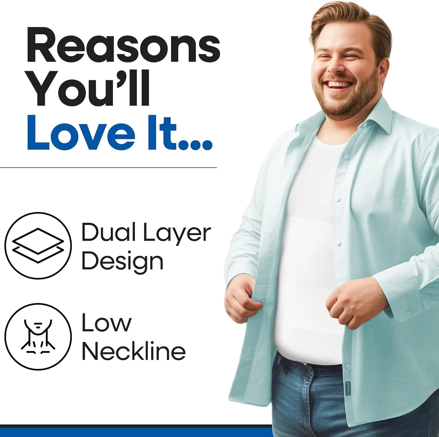 ARMSTRONG AMERICA Compression Shirt for Men | Gynecomastia Compression Tank Top Men | Mens Shapewear Compression Shirts