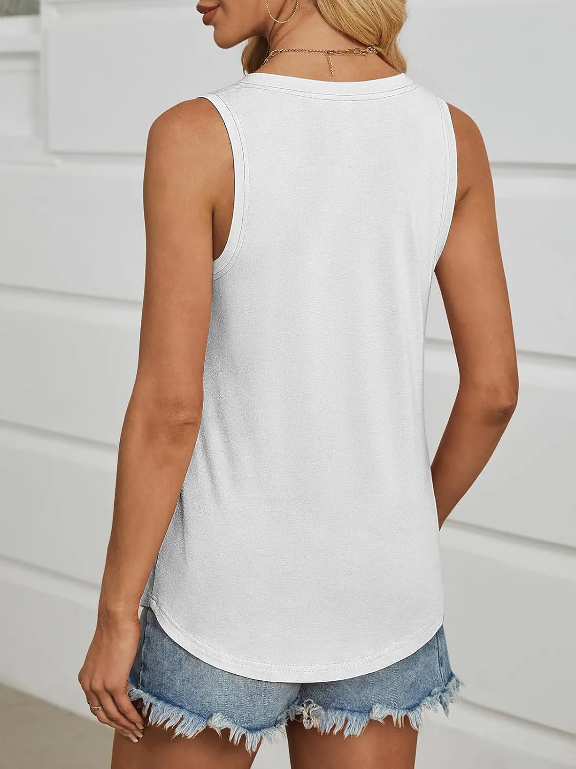 ATHMILE Womens Tank Tops Summer Deep V Neck Loose Fit Flowy Sleeveless Shirt 2025