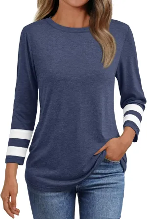 AUTOMET Womens Spring Tops 3/4 Length Long Sleeve Shirts Business Casual Dressy Tunic Tops Trendy Outfits 2025