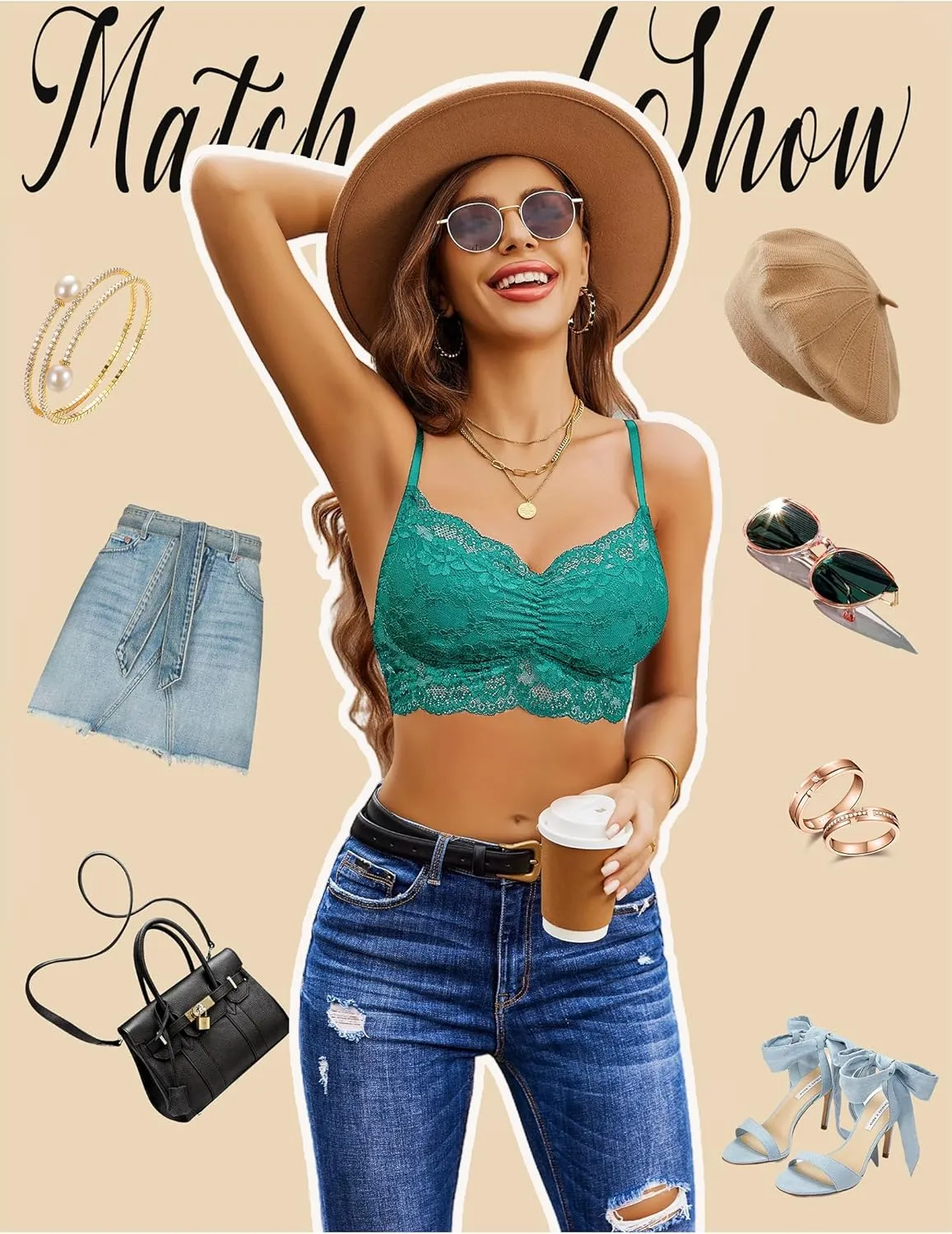 Avidlove Lace Bralette for Women V Neck Cami Tank Y2k Camisoles Adjustable Spaghetti Strap Crop Top