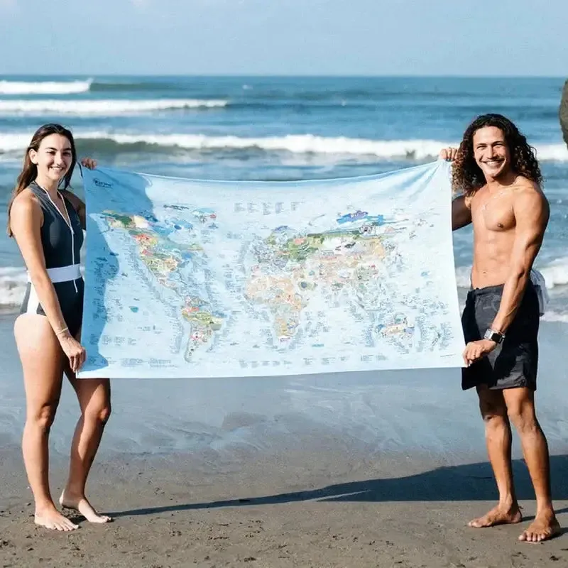Awesome Maps Travel Towel - surftrip map