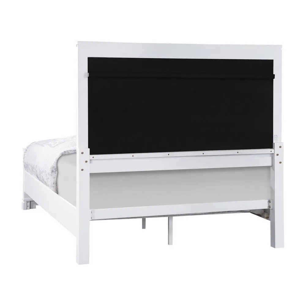 Axl Foam Queen Bed, Tufted Headboard, Silver Velvet Upholstery, White Frame By Casagear Home