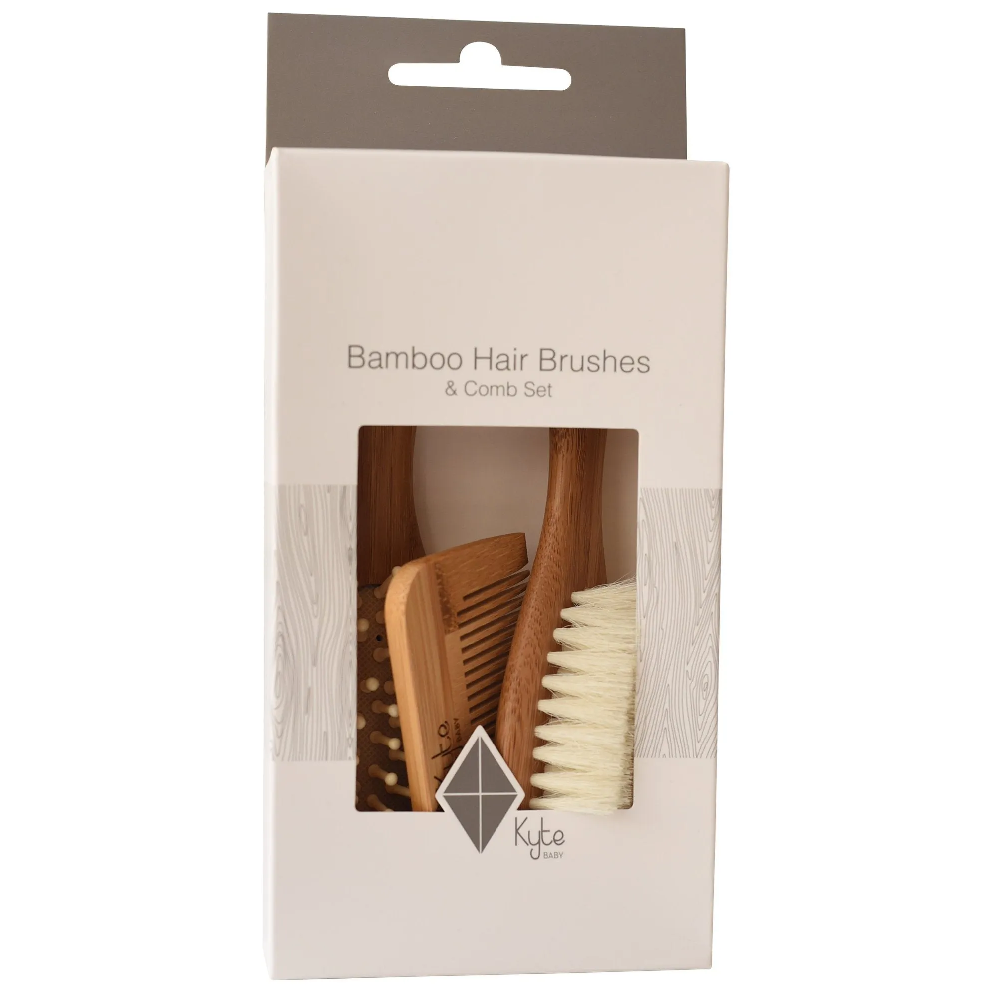 Bamboo Hair Brushes   Comb Set - 3 pieces by Kyte Baby