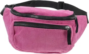 BESPORTBLE Pink Corduroy Crossbody Chest Bag for Women Fashionable Waist Pouch for Hands Convenience for Shopping Travel and Outdoor Activities
