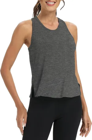 Bestisun Women Split Side Athletic Workout Tank Tops Racerback Yoga Shirts for Women