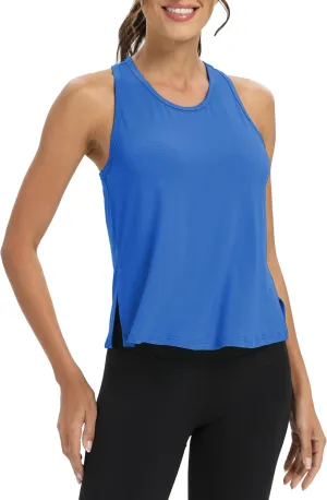 Bestisun Women Split Side Athletic Workout Tank Tops Racerback Yoga Shirts for Women