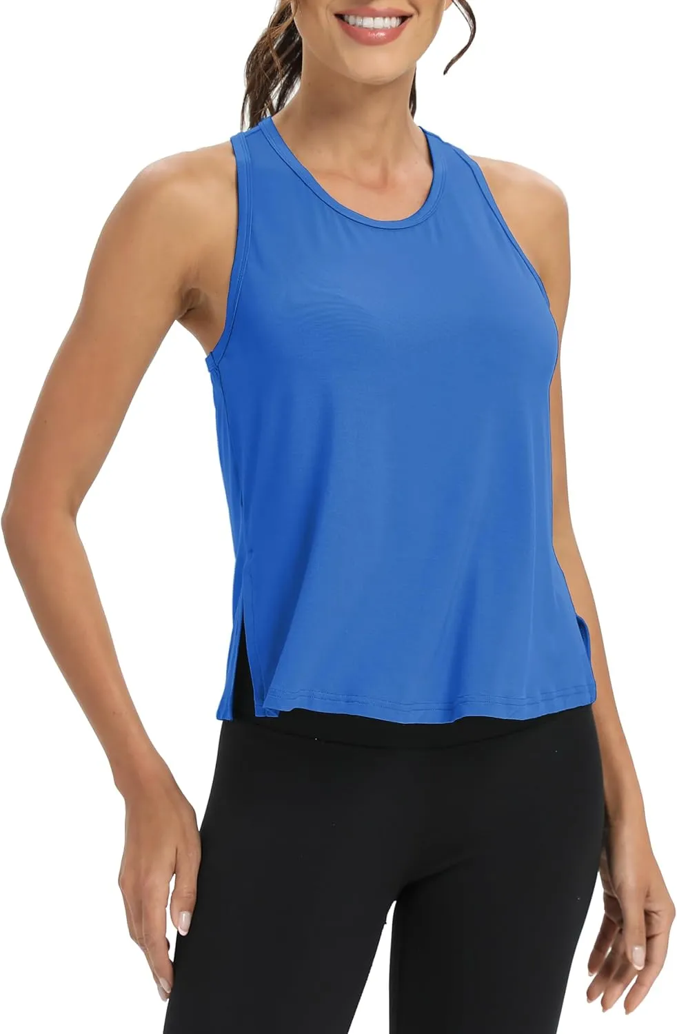 Bestisun Women Split Side Athletic Workout Tank Tops Racerback Yoga Shirts for Women