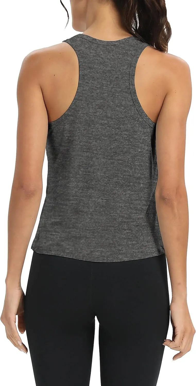 Bestisun Women Split Side Athletic Workout Tank Tops Racerback Yoga Shirts for Women