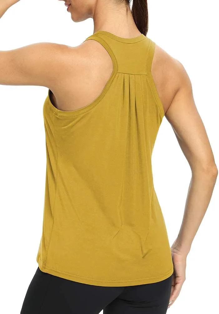 Bestisun Workout Tank Tops for Women Loose fit Racerback Yoga Running Dance Shirts