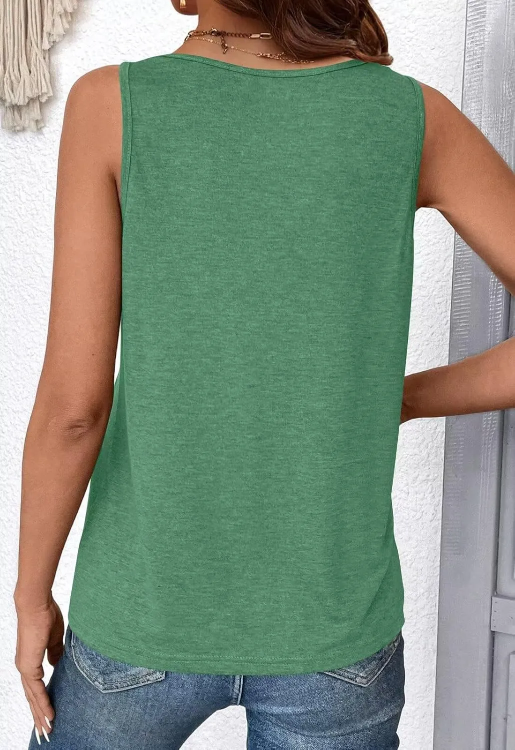 Bliwov Womens Summer Tops V Neck Ruched Cute Tank Tops Loose Fit Casual Sleeveless Beach Vacation Clothes for Woman Trendy