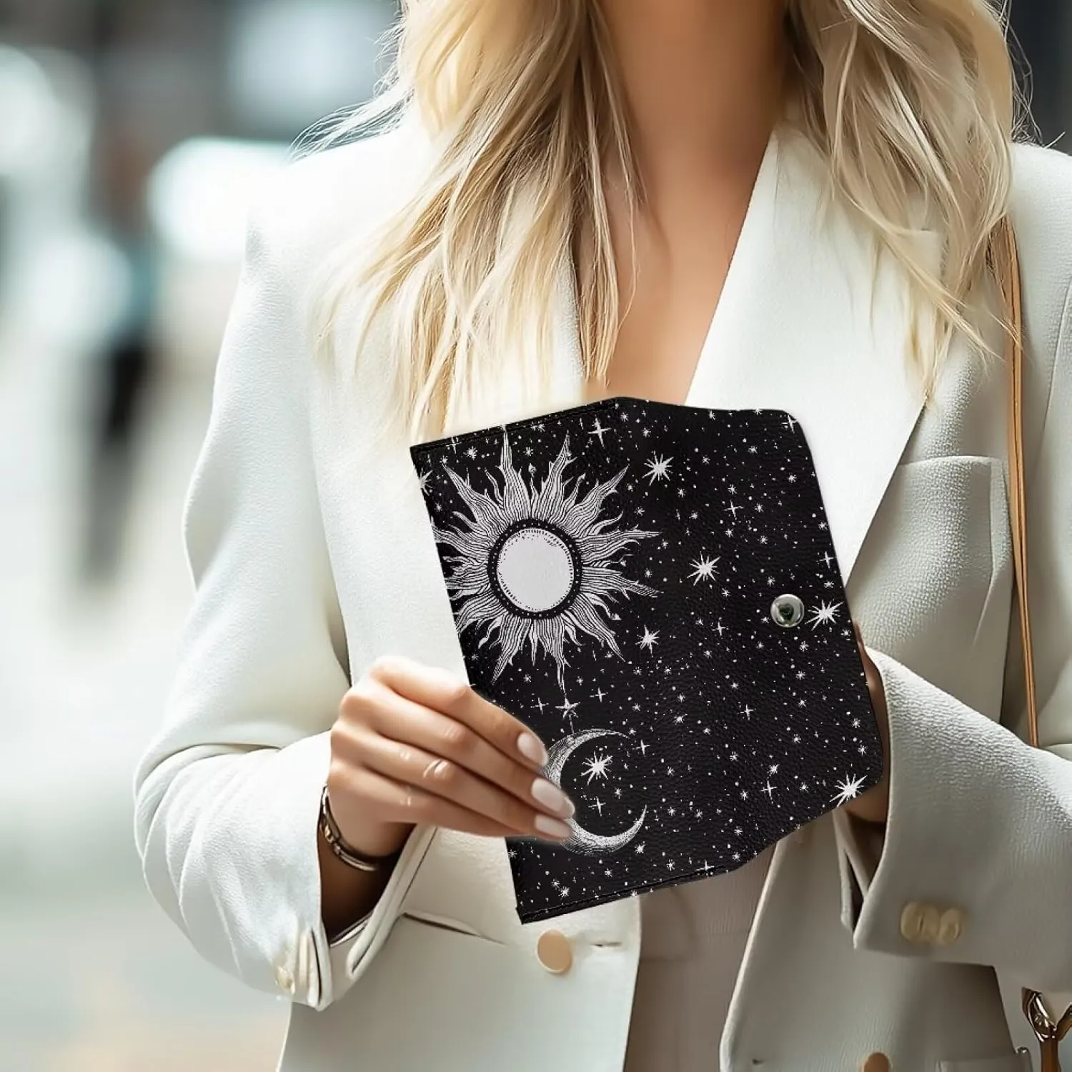 Blue Butterfly Graphic Wallet for Women Portable Travel Work Leather Clutch Bags Lightweight Ladies Slim Card Holder Cash Purses with Button for Everyday Outdoor Use