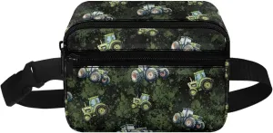 Boys Car Camo Belt Bag with Adjustable Strap and Front Zipper Pocket Little Kids Casual Small Portable Fanny Pack for Workout Running Traveling Hiking Camping Outdoor Use