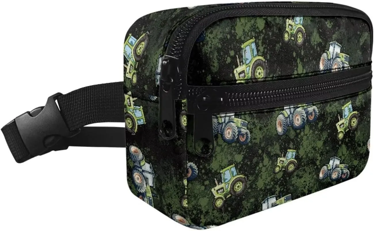 Boys Car Camo Belt Bag with Adjustable Strap and Front Zipper Pocket Little Kids Casual Small Portable Fanny Pack for Workout Running Traveling Hiking Camping Outdoor Use
