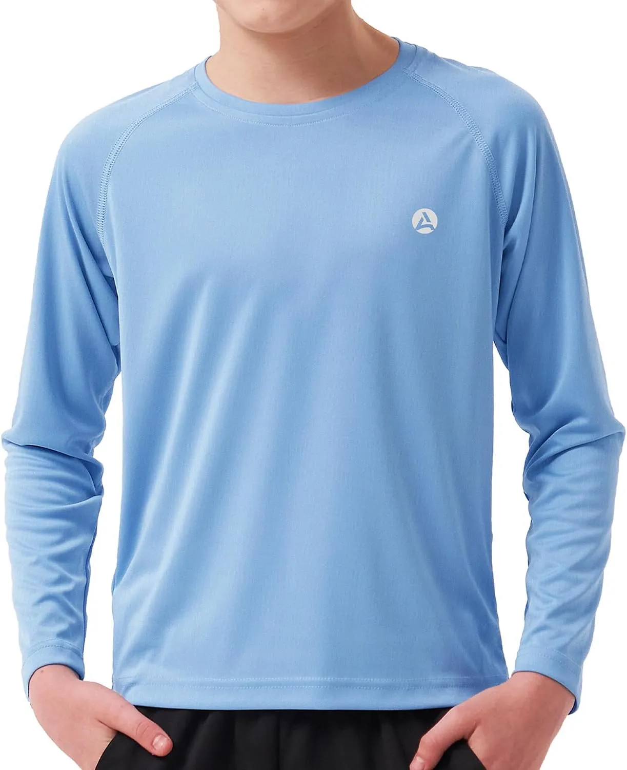 Boys Girls Long Sleeve Sun Shirts Rashguard UPF50 UV Quick Dry Athletic Hiking Fishing Golf Workout Play Water Size 6-14