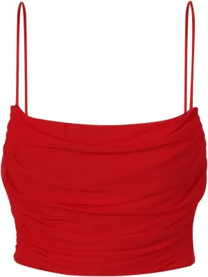 Bralette for Women Camisoles Racerback Double-Layered Crop Spaghetti Strap Ruched Mini Club Top