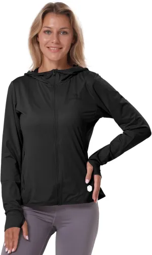 CAMELSPORTS Women UPF 50  Athletic Jacket Sun Protection Long Sleeve Hiking Shirts Lightweight Outdoor Hoodie with Pocket