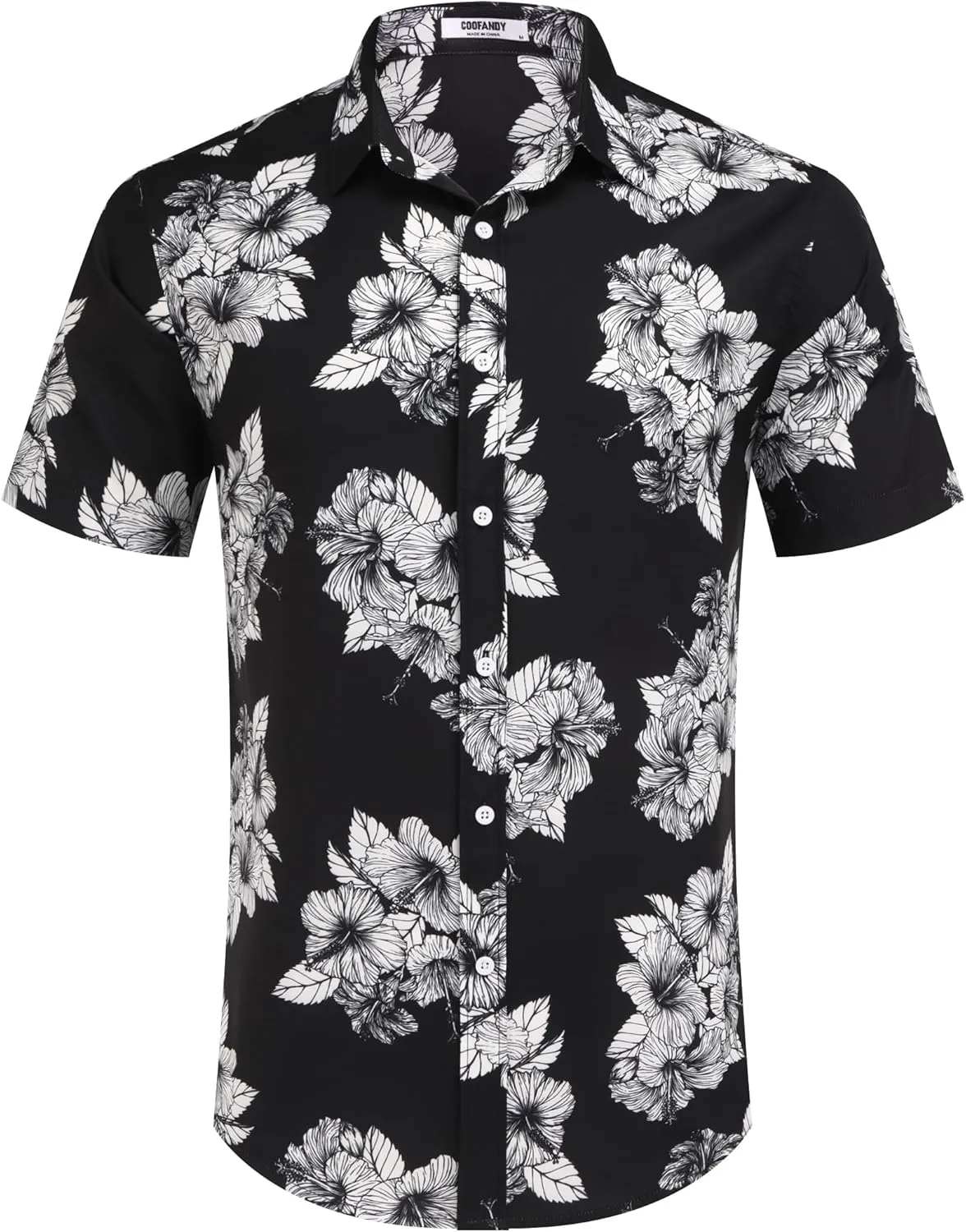 COOFANDY Mens Hawaiian Shirts Short Sleeve Button Down Aloha Shirt Casual Beach Clothes