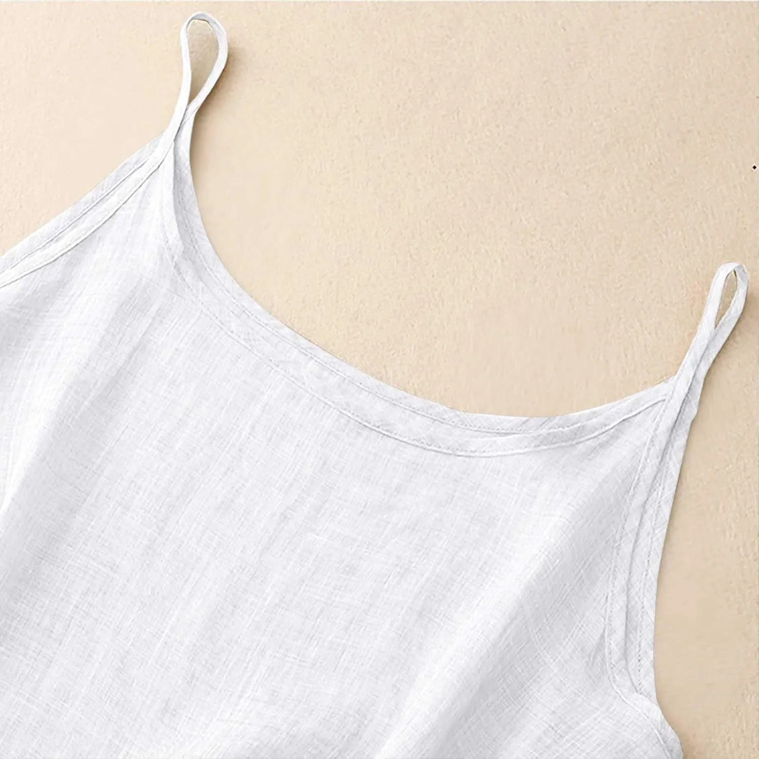 Cotton Linen Tank Tops for Women Spaghetti Strap Loose Fit Camisole Top Cami Summer 2025 Casual Sleeveless Shirts
