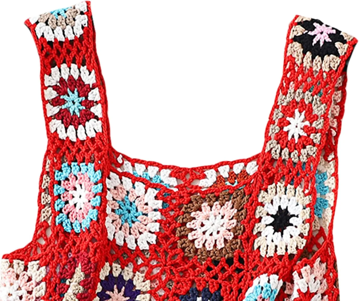 Crochet Tops Women Y2k Knit Vest Tank Top Knitted Daisy Camisole Hollow Out Crochet Crop Tops Summer Clothes